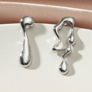 Water-drop Design Mismatched Stud Earrings